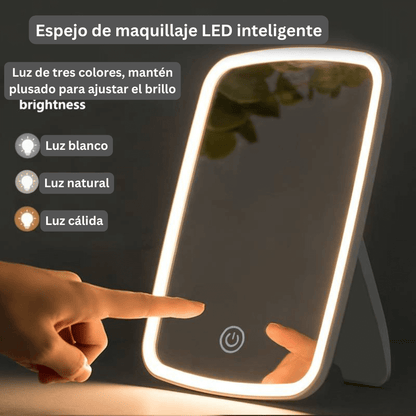 Espejo de Maquillaje LED con Sensor Táctil y 3 Modos de Iluminación: El Secreto para un Look Impecable